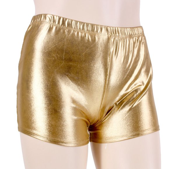 Lara Fashions Shorts 2x 3x Vintage Lara Metallic Gold Stretch Booty